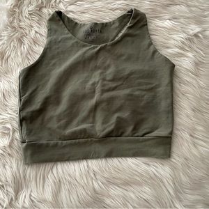 True North Olive Green Sleeveless Crop Top